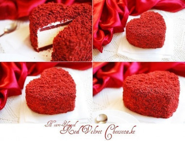 Бархатное сердце (торт с прослойкой из чизкейка)