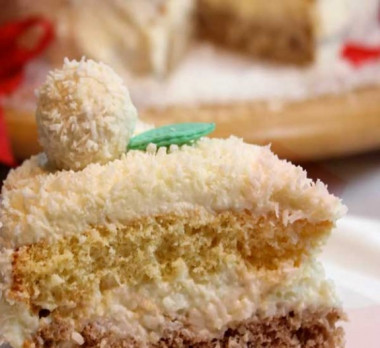 Торт рафаэлло с маскарпоне мягкий и очень вкусный 