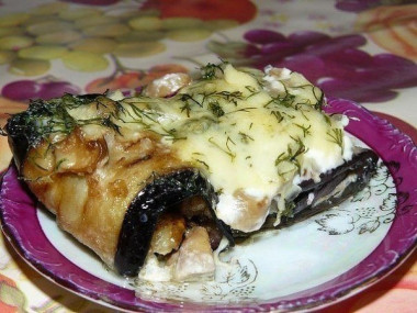 Баклажановые рулетики с грибами