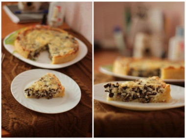 Пирог-жульен с грибами