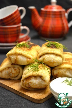 Фаршированные блинчики на бульоне":