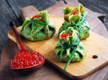 Блины из шпината с изумительной начинкой