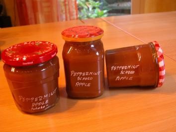 Apfelkonfitüre mit Minze und Schoko