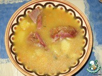 Суп гороховый с копчеными ребрышками