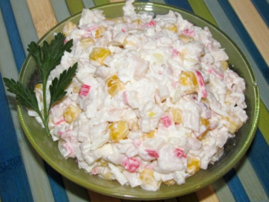 С кальмарами и крабовыми палочками