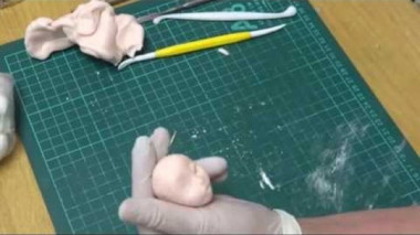 лепка  головы из мастики