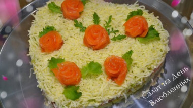  Слоеный Салат с Семгой 