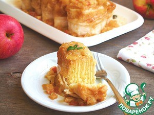 творожные рулетики из лаваша с яблоками и карамелью