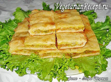 Закрытый пирог с капустой (без яиц)