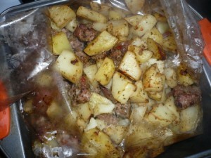 Говядина с картошкой в рукаве