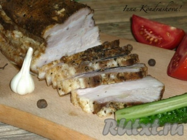 Сало, вареное в пакете