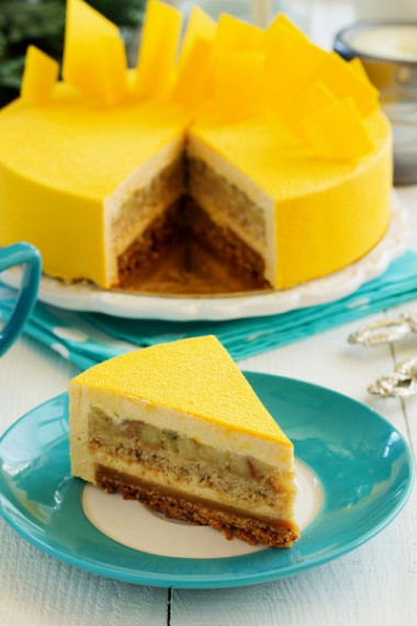 Торт-мусс Бананы и карамель