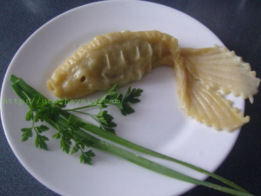 Как лепить манты - рыбка