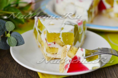 Торт «Битое стекло» с печеньем