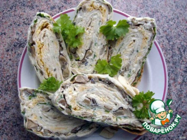 Рулет с грибами