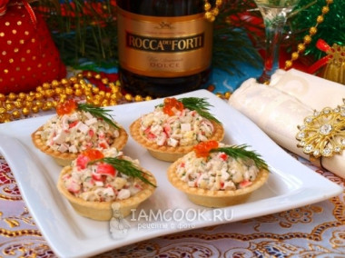 Тарталетки с крабовыми палочками