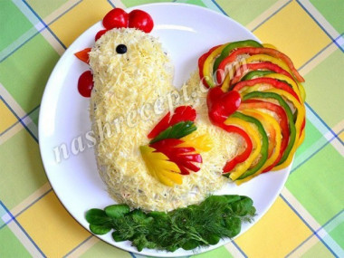 Новогодний салат "Петушок"