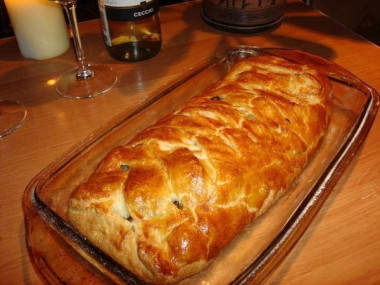 мясной пирог с грибами