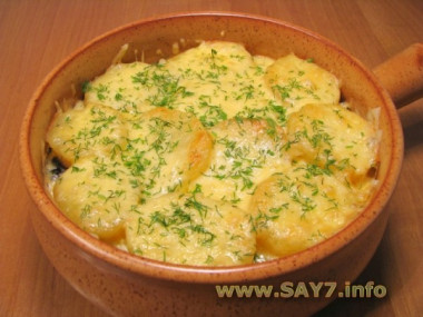 Запеканка с грибами и картофелем