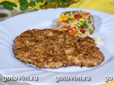 Курица в овсяных хлопьях