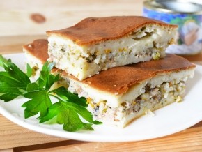 Пирог с рисом и рыбой