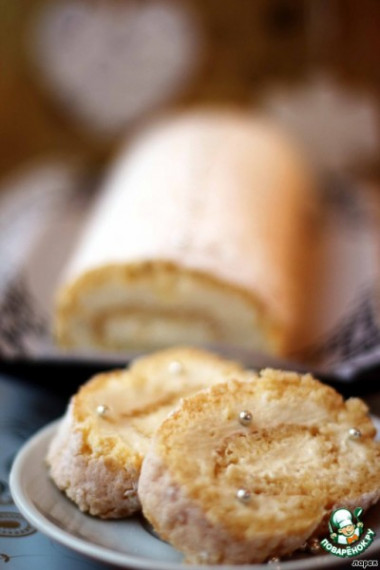 Творожный рулет "Снегурочка""