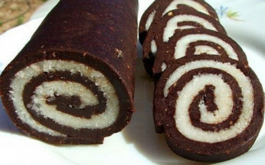 Рулет «Баунти» без выпечки