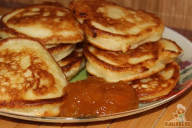 Пышные оладьи на кефире