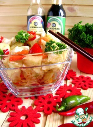 острая капуста с овощами