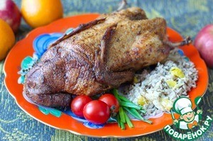 Утка фаршированная диким рисом