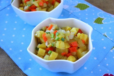 Картофельный салат с солеными огурцами как в детском саду