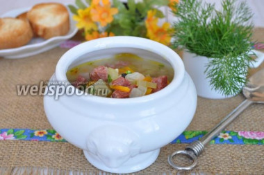 Рассольник с колбасой 