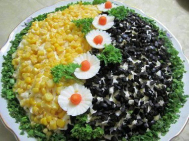 Салат "День и ночь" (2 замечательных рецепта)