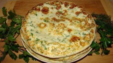 Сырные блины с зеленью