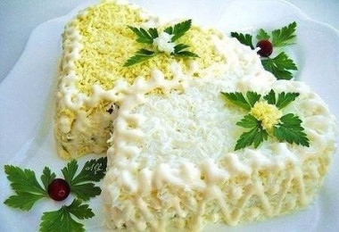 Салат "Два белых сердца"