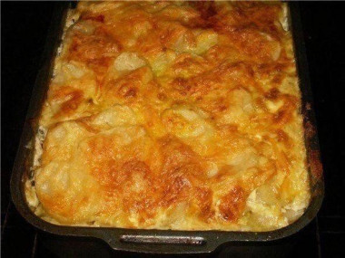 Мясная запеканка с грибами