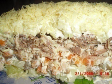 Салат с мясом и грибами