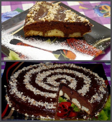 Шоколадный торт с творожными шариками