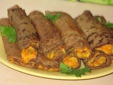 Печеночные блинчики с начинкой