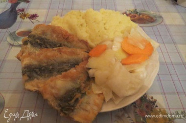 Жареное филе салаки 