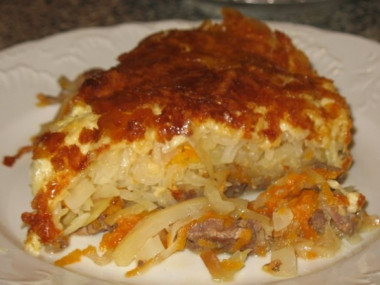 Ароматное мясо под шубой