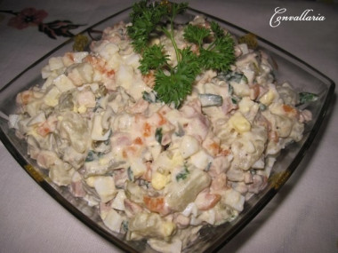Салатик с печенью трески
