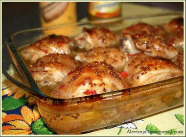 Курица в медово-горчичной глазури