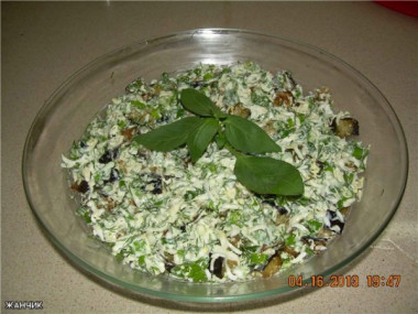 Салат из баклажанов и яиц с майонезом