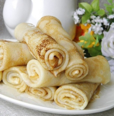 Вкусные тонкие блинчики