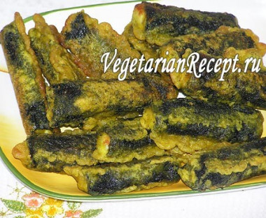 Жареный сыр в нори (вегетарианская жареная рыба)