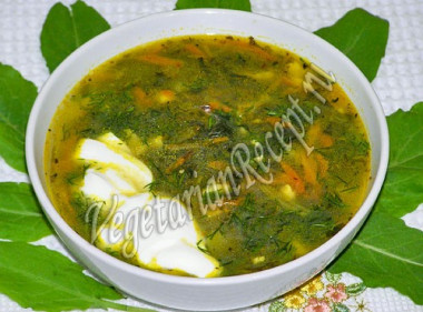 Суп из щавеля с адыгейским сыром