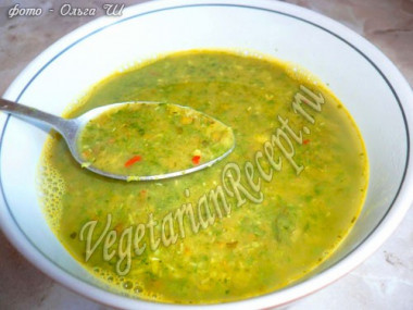 Суп из маша со шпинатом