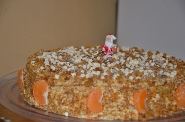 Новогодний мандариновый торт