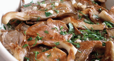 Жареные вешенки в чесночном маринаде